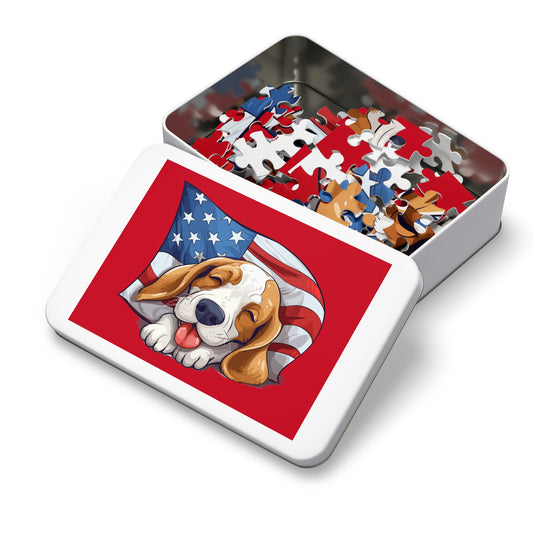 Patriotic Dog. Jigsaw Puzzle (110, 252-Piece)