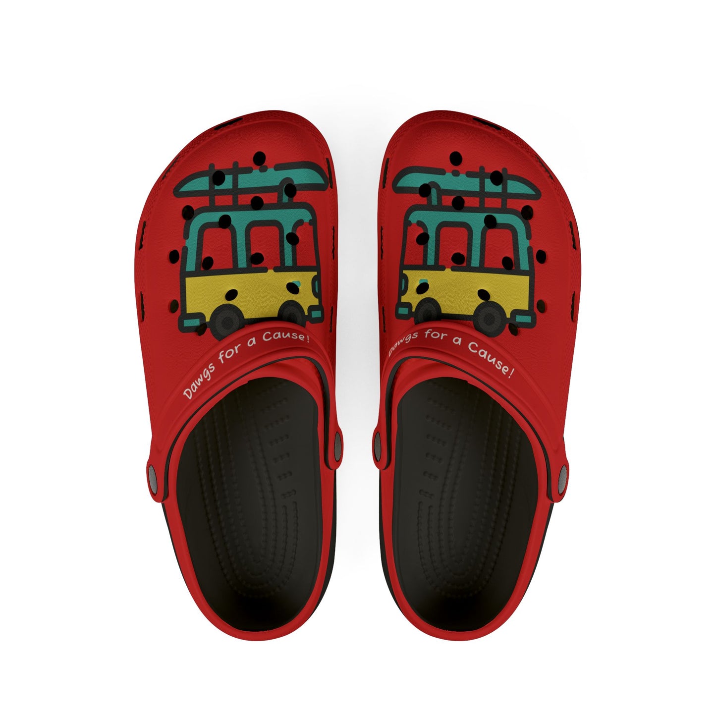 Red Summer Vibing Van Rubber Clogs For Men