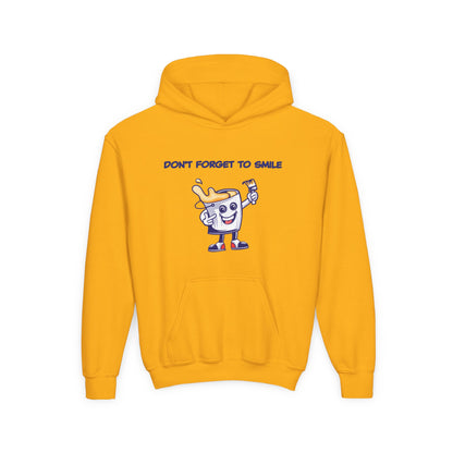 Don't Forget To Smile- Retro Smiling Paint Can Design. Kids Hooded Sweatshirt