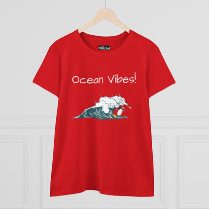 Ocean Vibes! Women's Midweight Cotton Tee