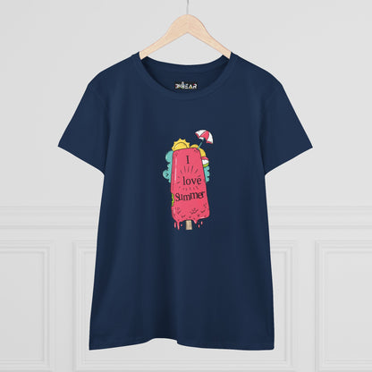 I Love Summer. Women's Midweight Cotton Tee