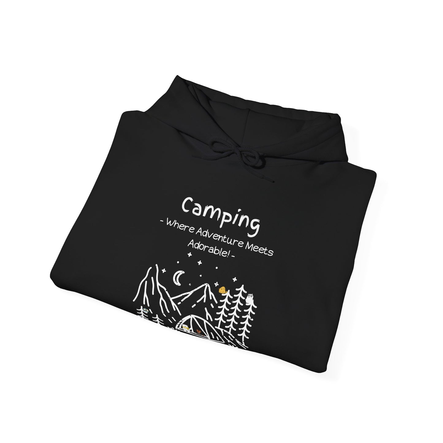 Camping. Where Adventure Meets Adorable. Unisex Hooded Sweatshirt.
