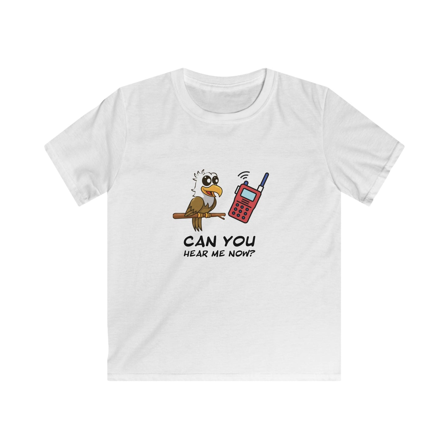 Can You Hear Me Now? Kids Softstyle Tee – Cute Owl Graphic Cotton Shirt