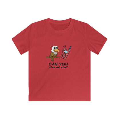 Can You Hear Me Now? Kids Softstyle Tee – Cute Owl Graphic Cotton Shirt