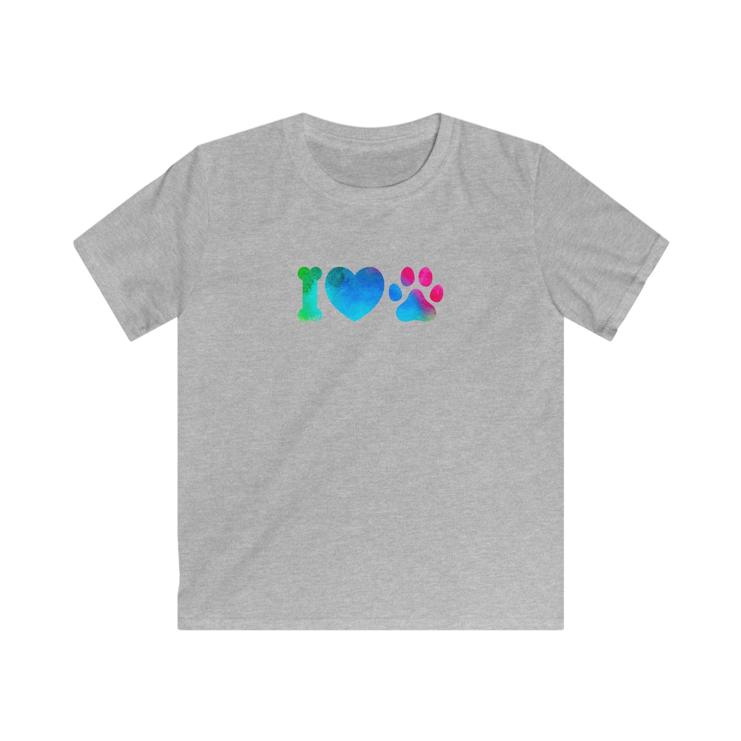 I Heart Paws. Kids Softstyle Tee