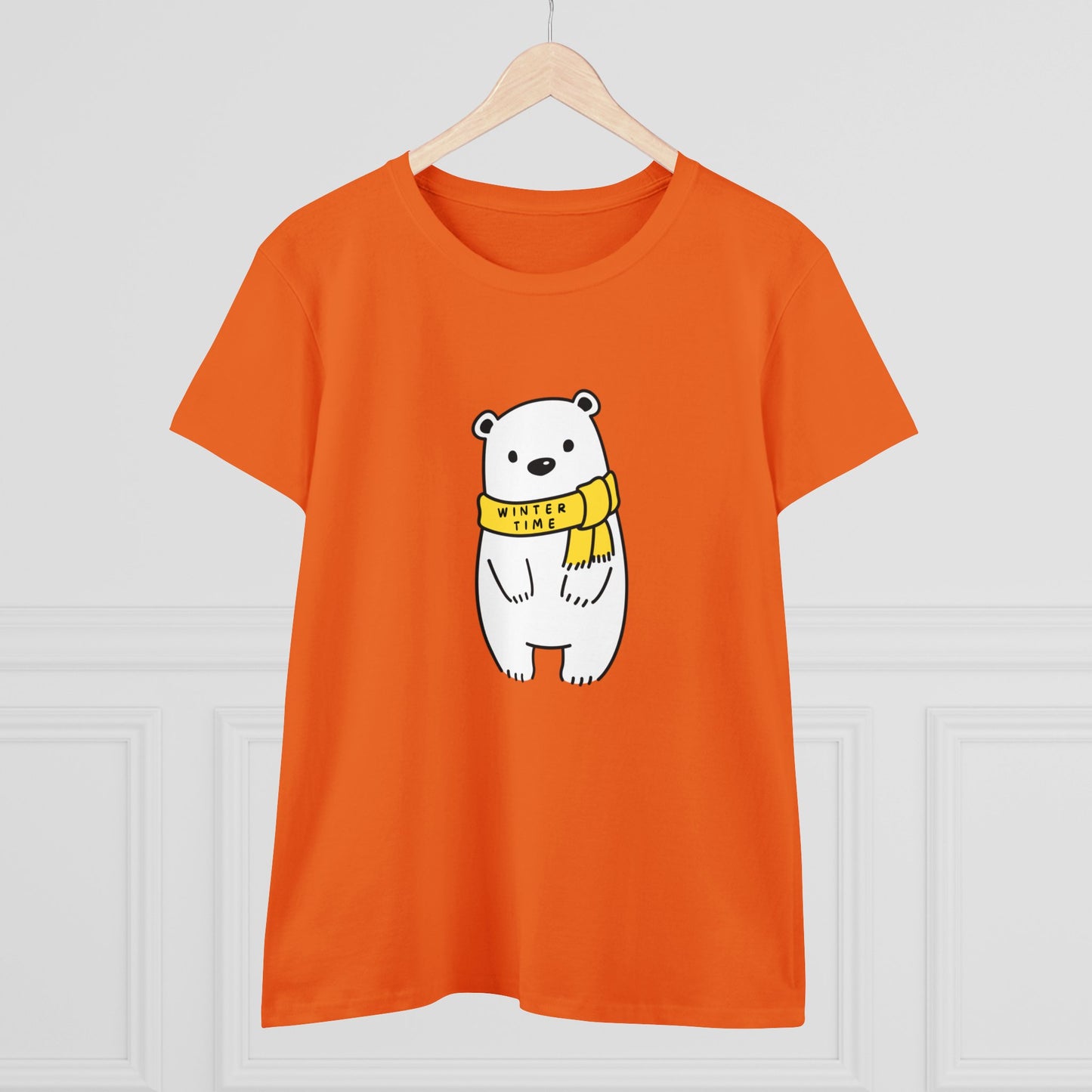 Winter Time BK Bear. .  Women's Midweight Cotton Tee