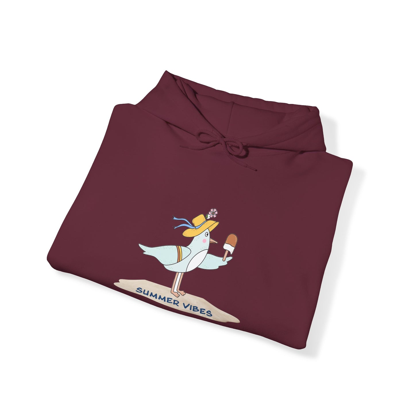 Regal Seagull Summer Vibes. Unisex Hooded Sweatshirt.