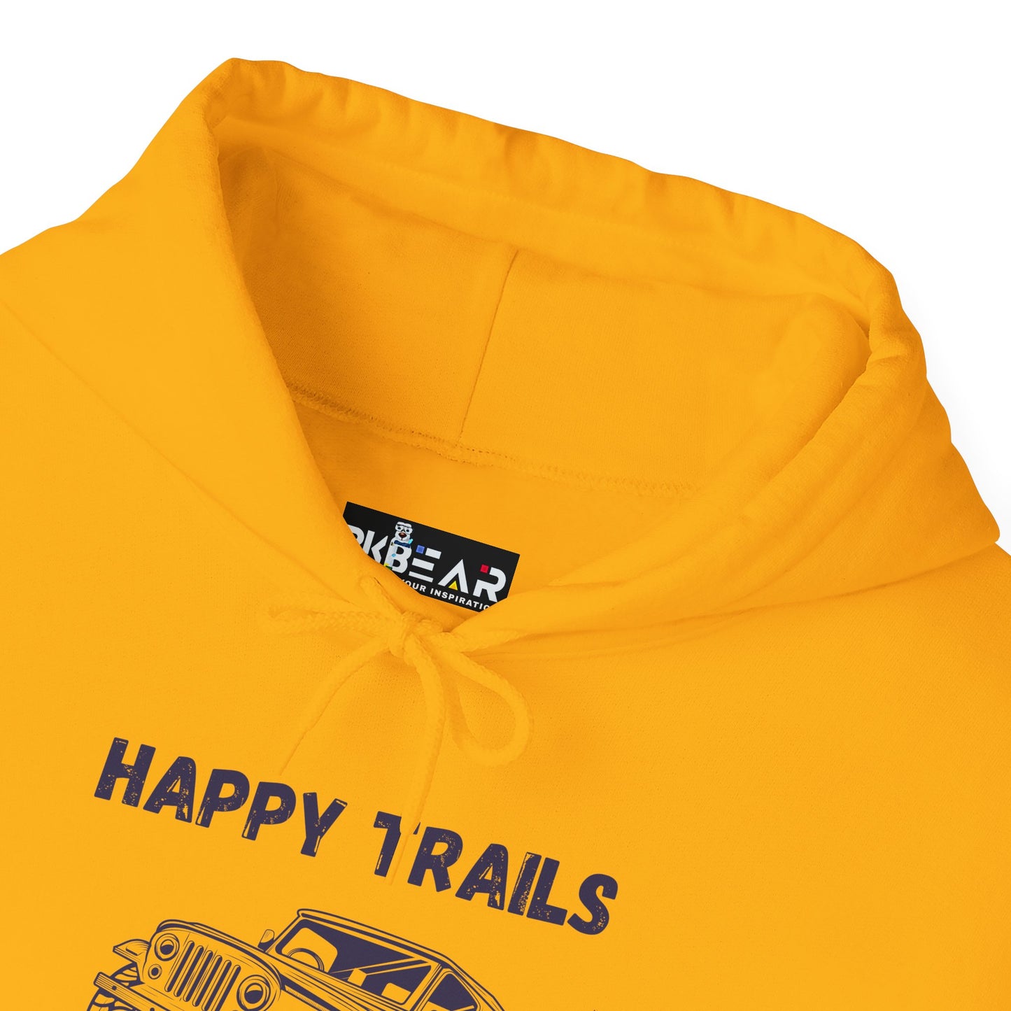 Happy Trails Unisex Hooded Sweatshirt, Cozy Outdoor Hoodie, Perfect Gift for Adventurers, Casual Wear, Great for Road Trips