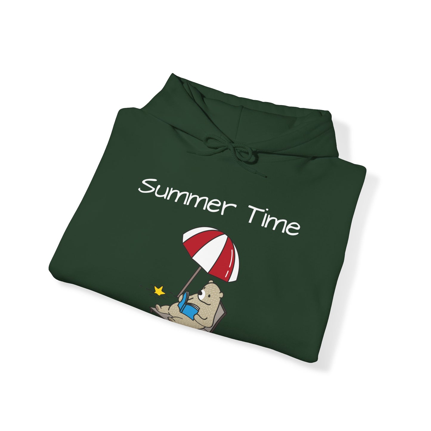 Summertime. Bear. Unisex Hooded Sweatshirt.