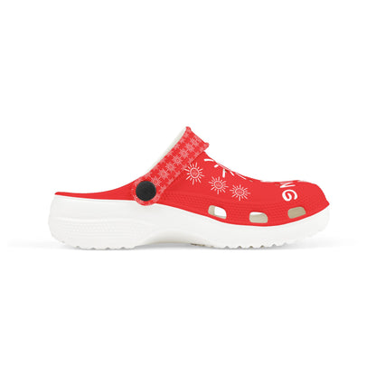 I'm Walking On Sunshine Rubber Clogs for Boys- Red
