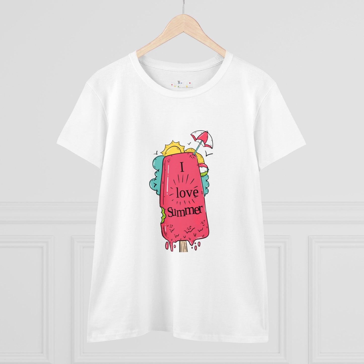 I Love Summer. Women's Midweight Cotton Tee