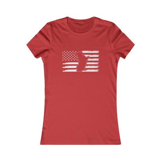 Charlie The American Flag Dog. Women's Favorite Tee