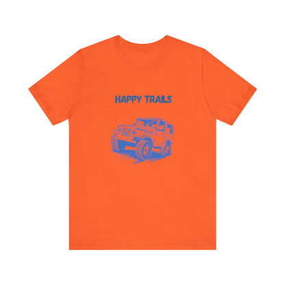 Exploring Happy Trails In a Jeep.  Unisex Short Sleeve Tee