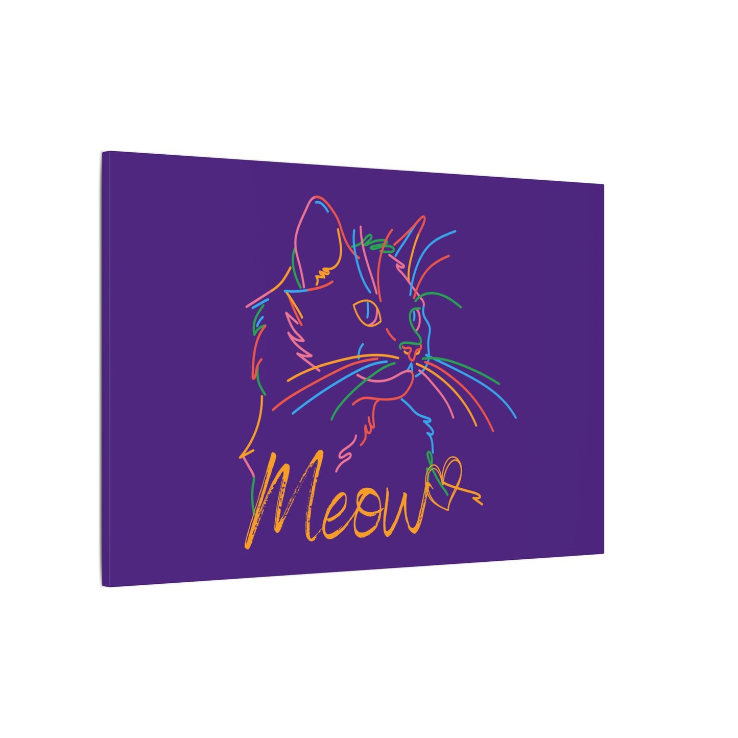 Copy of Meow. Cat with Purrty Color Outlines. Canvas Gallery Wraps