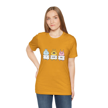 I Love Cats. Women's Unisex Jersey Short Sleeve Tee