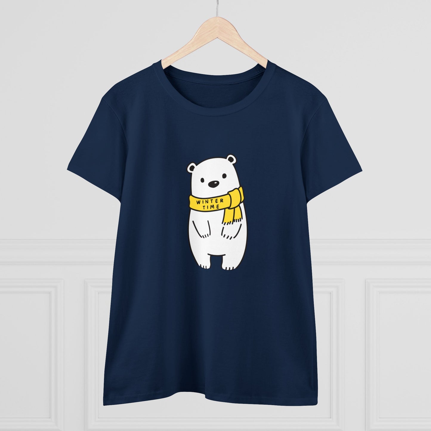 Winter Time BK Bear. .  Women's Midweight Cotton Tee
