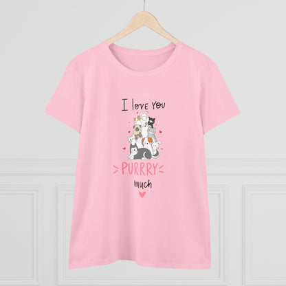 Adorable Animals that Love You Purry Much. Women's Midweight Cotton Tee