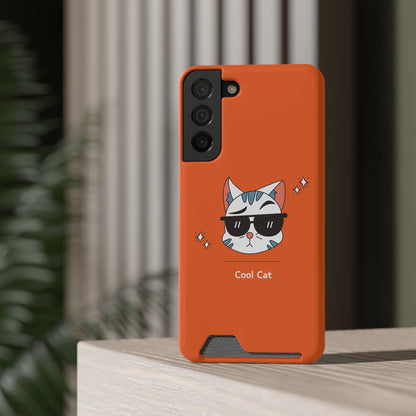 Cool Cat. Phone Case With Card Holder
