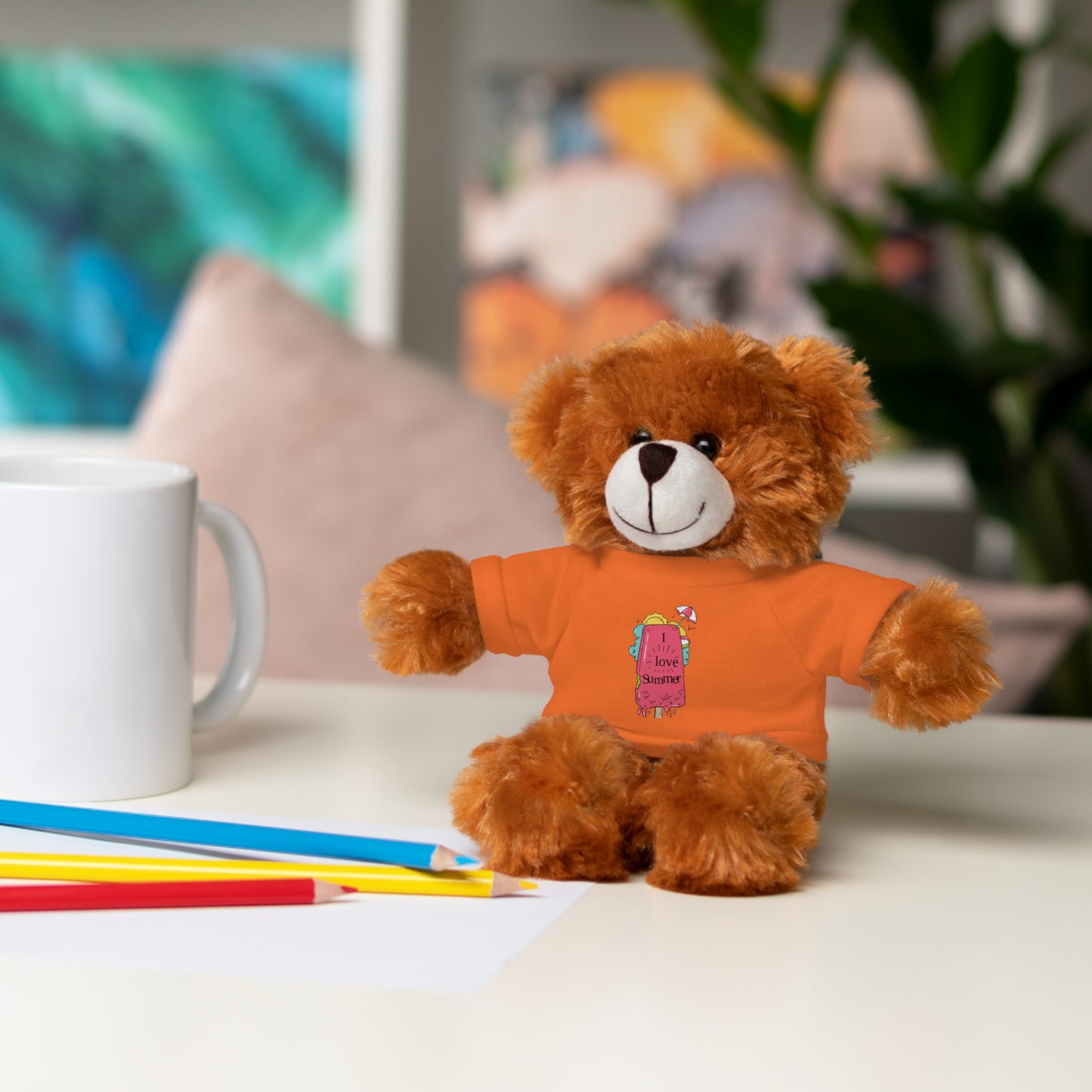 I Love Summer Lion . Stuffed Animals with Tee