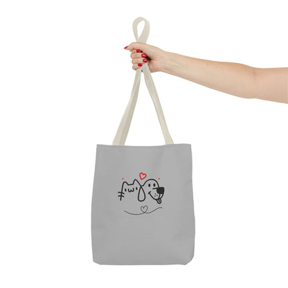 Puppy Love. Grey Tote Bag (AOP)