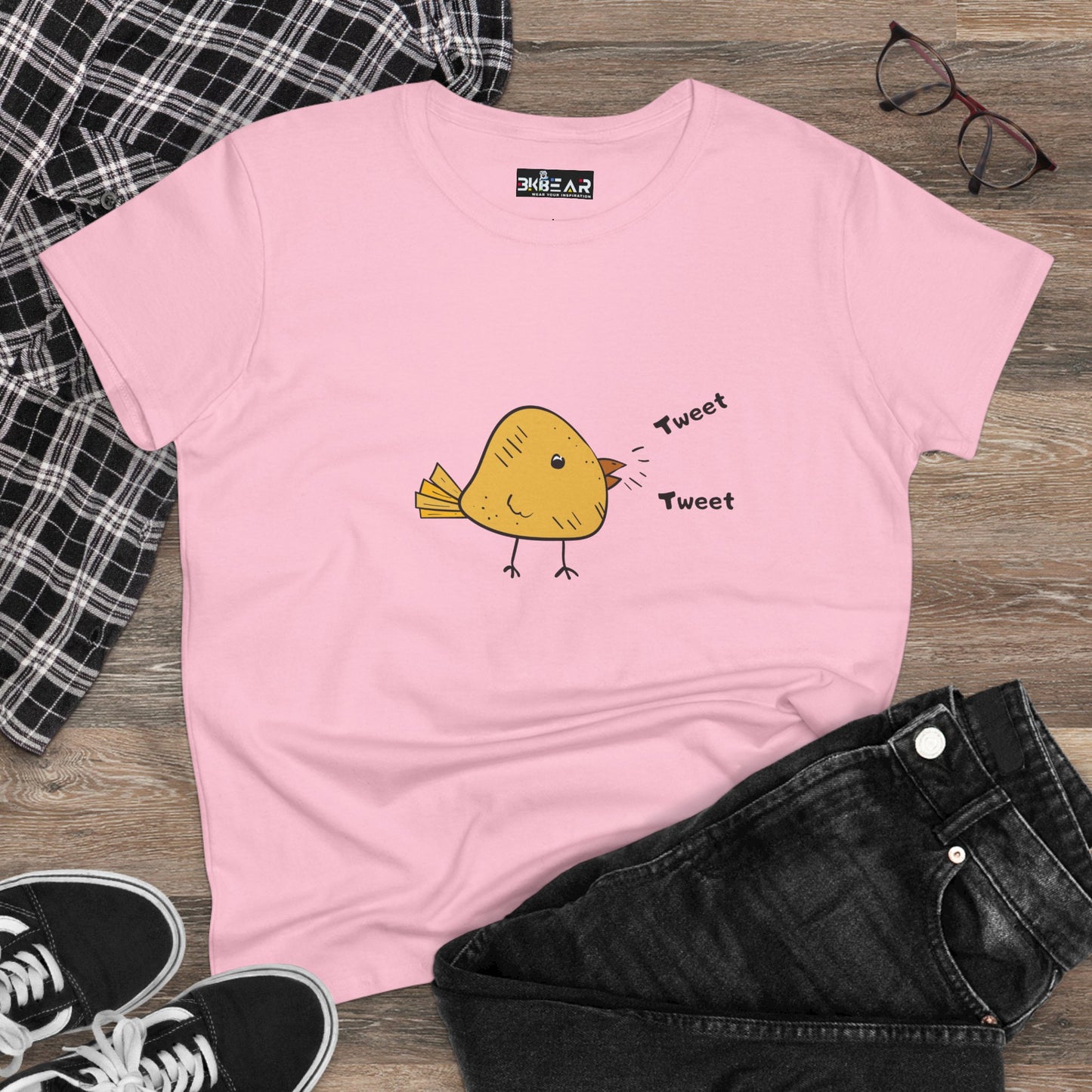 Tweet. Tweet. Women's Midweight Cotton Tee