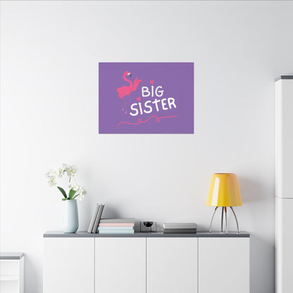 Adorable Big Sister Flamingo. Canvas Gallery Wraps