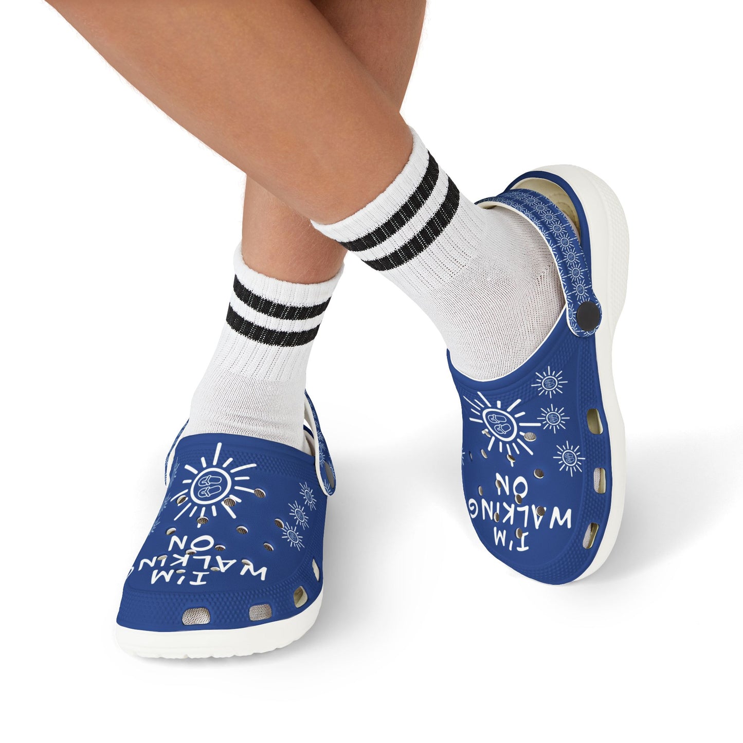 I'm Walking On Sunshine Rubber Clogs for Boys- Blue