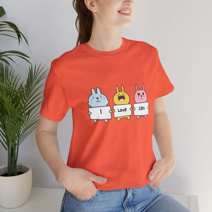 I Love Cats. Women's Unisex Jersey Short Sleeve Tee