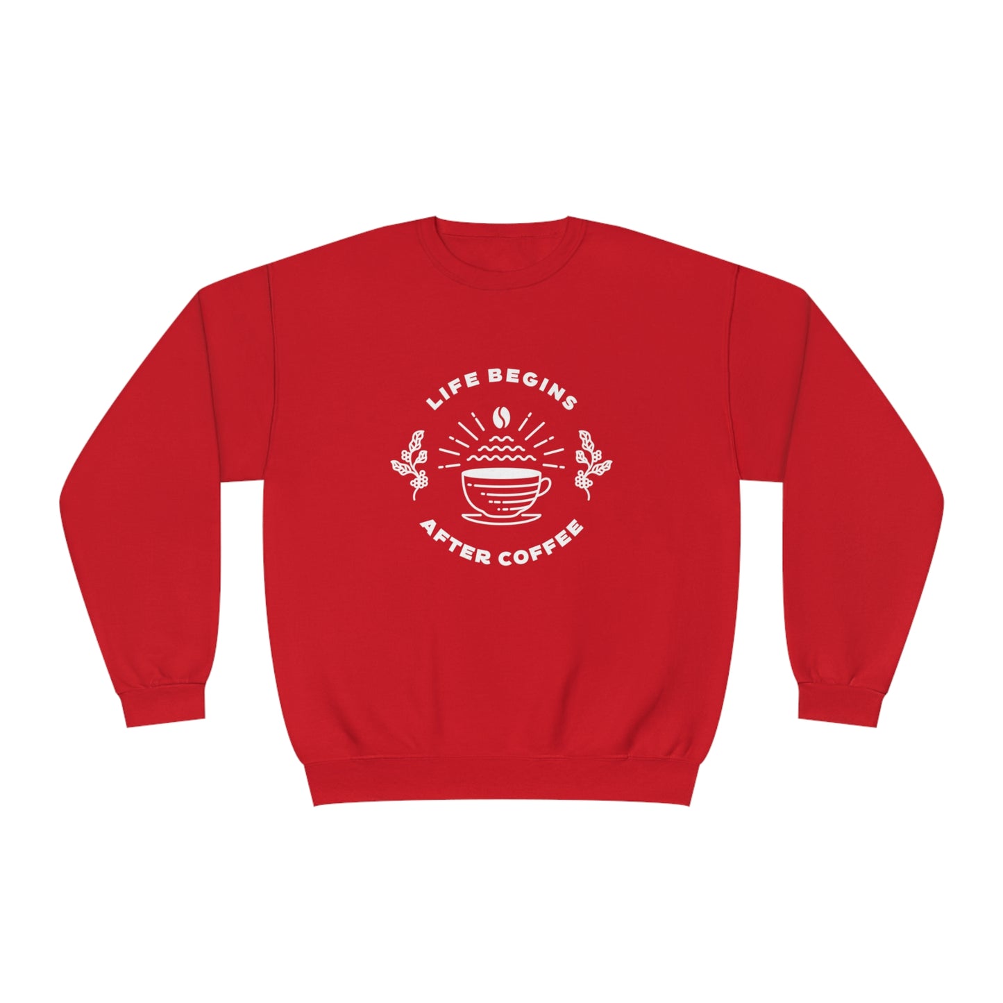 Life Begins After Coffee. Unisex NuBlend® Crewneck Sweatshirt