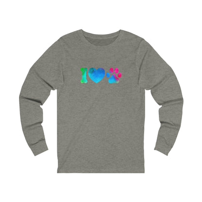 I Heart Paws. Unisex Jersey Long Sleeve Tee