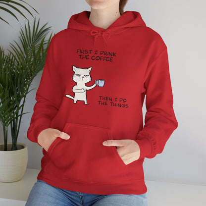 Oliver The Cat Drinking Coffee To Kick Start The Day Hoodie