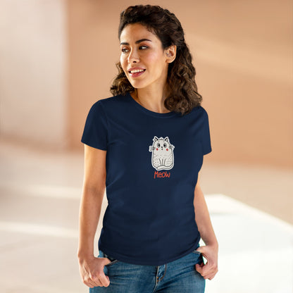 Loki The Cat. Meow. Women's Midweight Cotton Tee