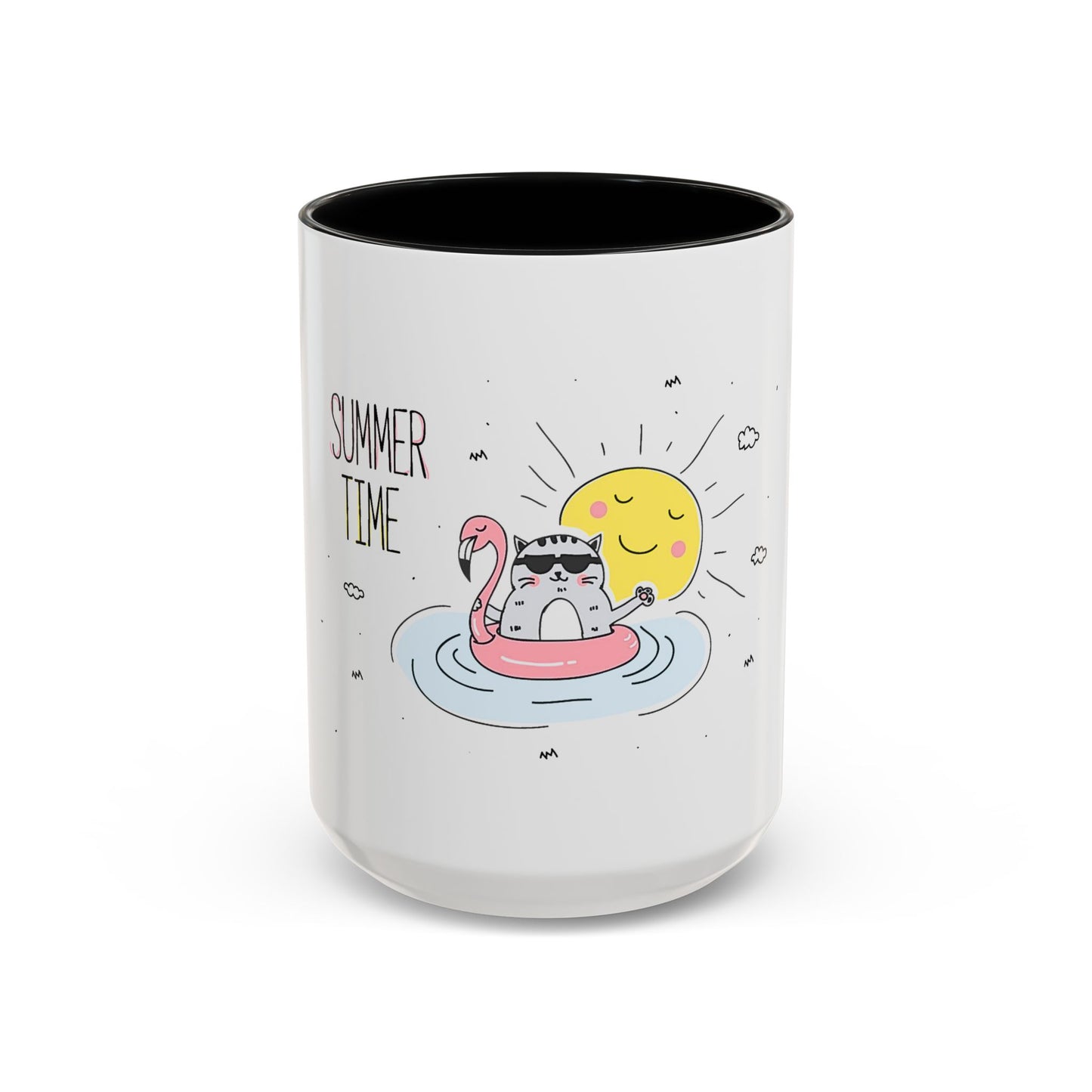 Jingles The Summertime Cat. Accent Coffee Mug, 11oz
