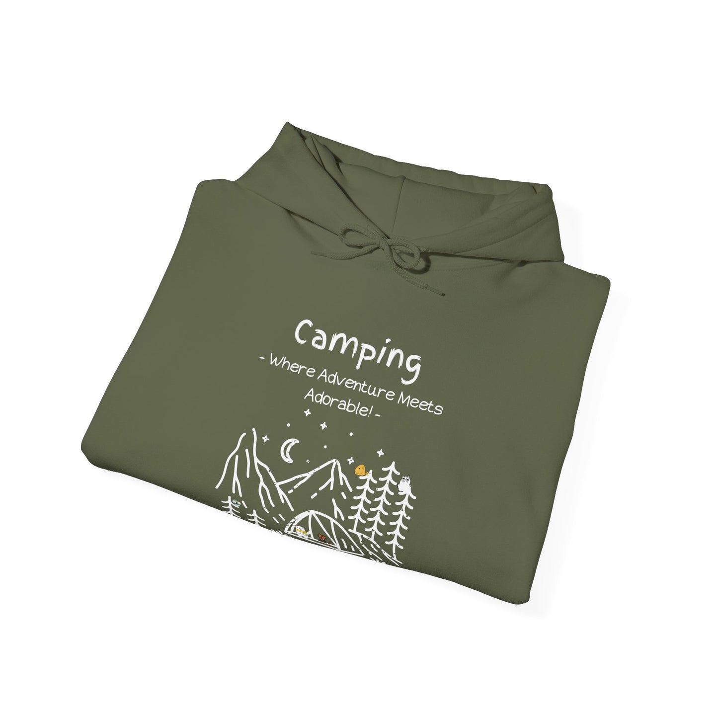 Camping. Where Adventure Meets Adorable. Unisex Hooded Sweatshirt.