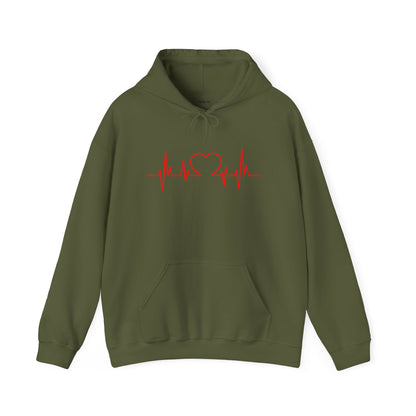 I Love You Heart Beat. Unisex Hooded Sweatshirt.