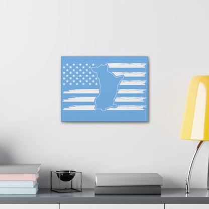 Charlie The American Flag Dog. Canvas Gallery Wraps