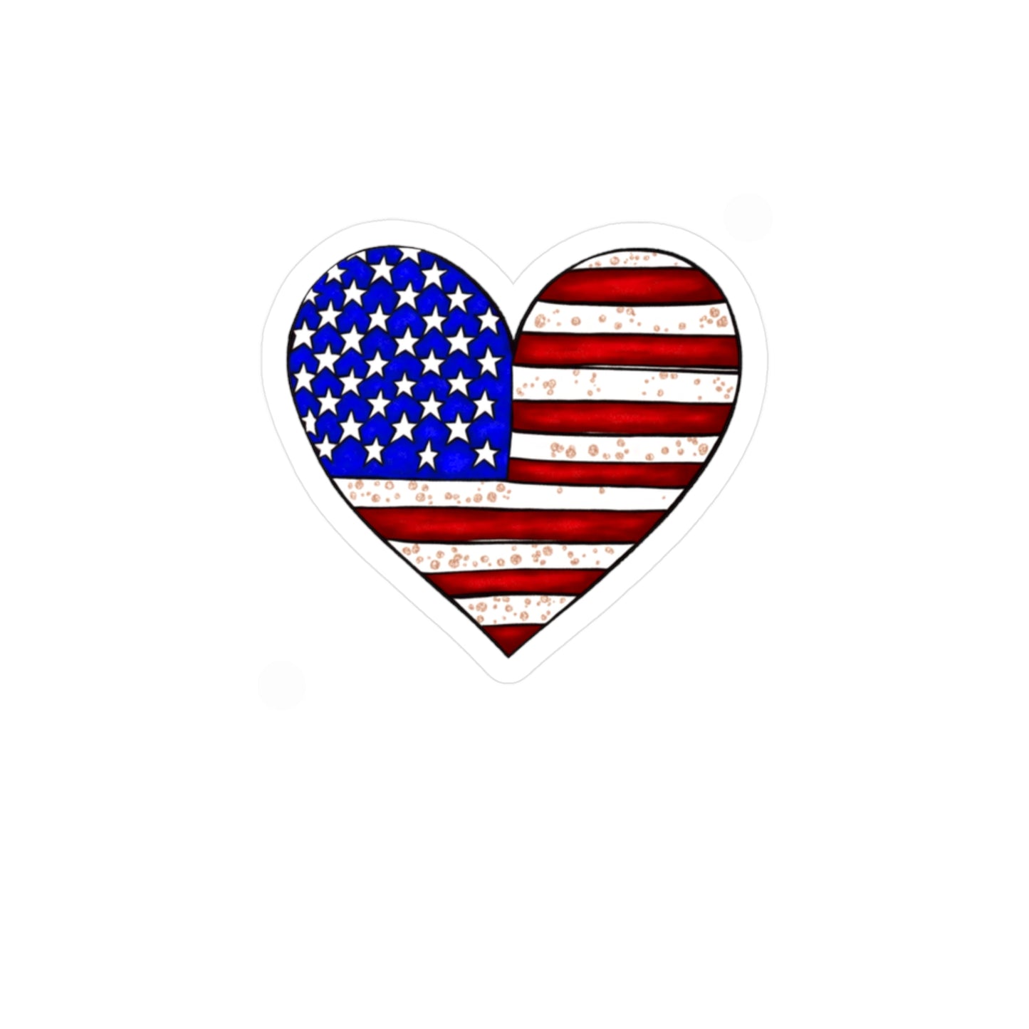 American Heart. Kiss-Cut Vinyl Decals