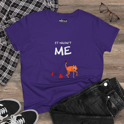 Leo The Cat Didn't Do It. Women's Midweight Cotton Tee