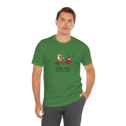 Burrowing Owl. Can You Hear Me Now? Unisex Jersey Short Sleeve Tee