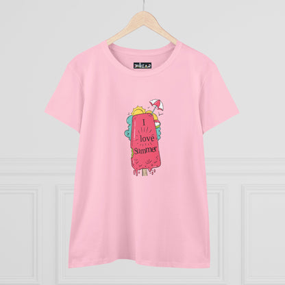 I Love Summer. Women's Midweight Cotton Tee