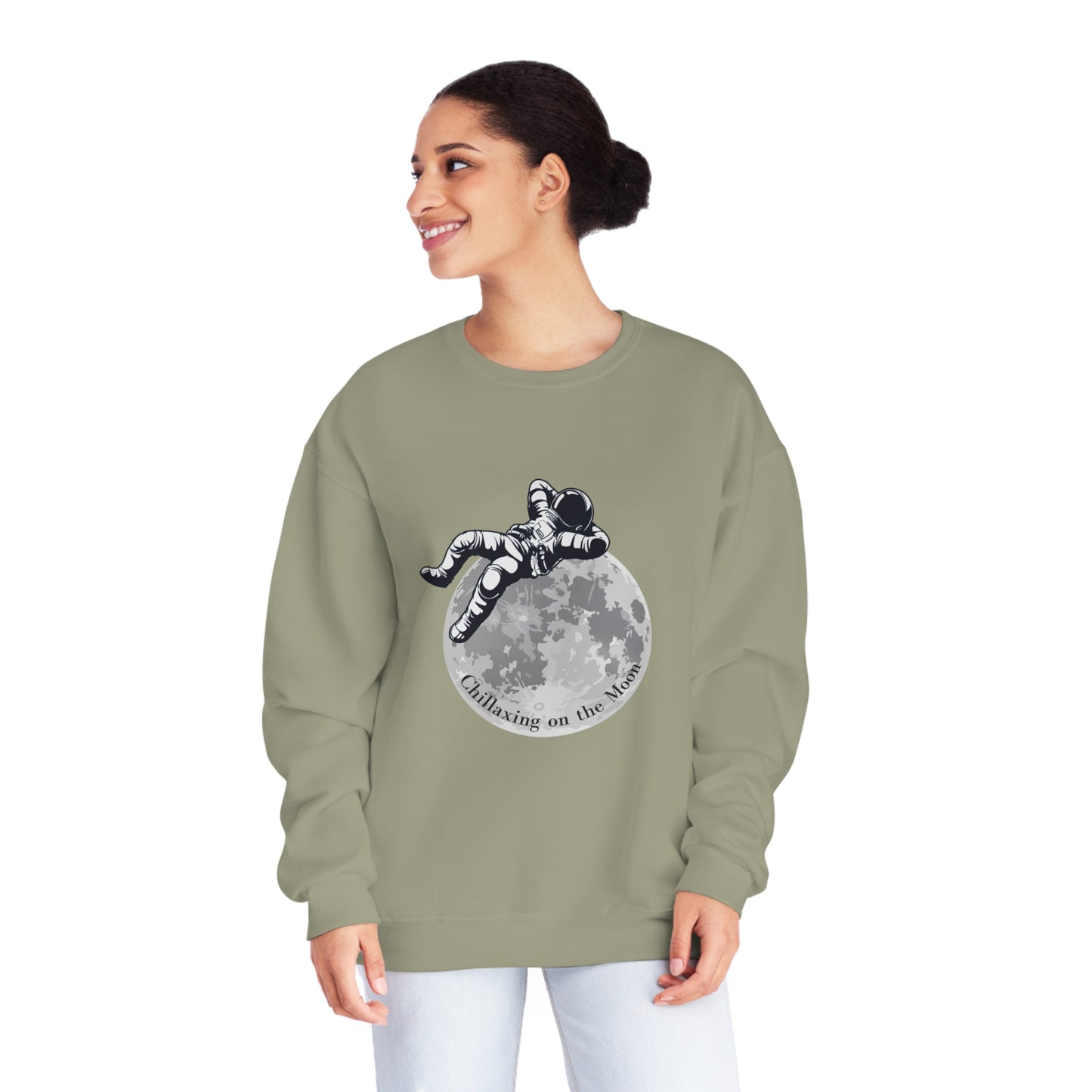 Chillaxing on The Moon. Unisex NuBlend® Crewneck Sweatshirt