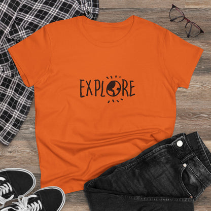 Explore. Women's Midweight Cotton Tee