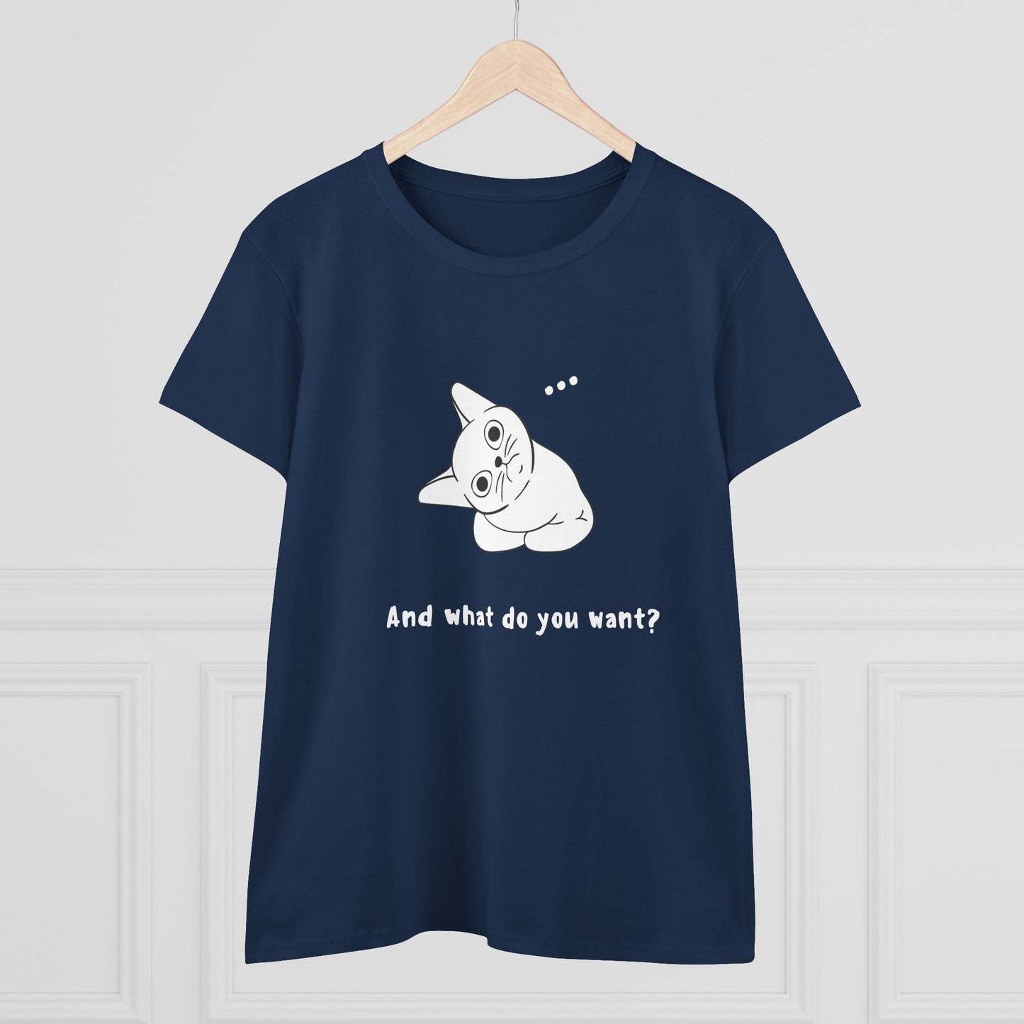 Vexing Cat Wondering What You Want. Women's Midweight Cotton Tee