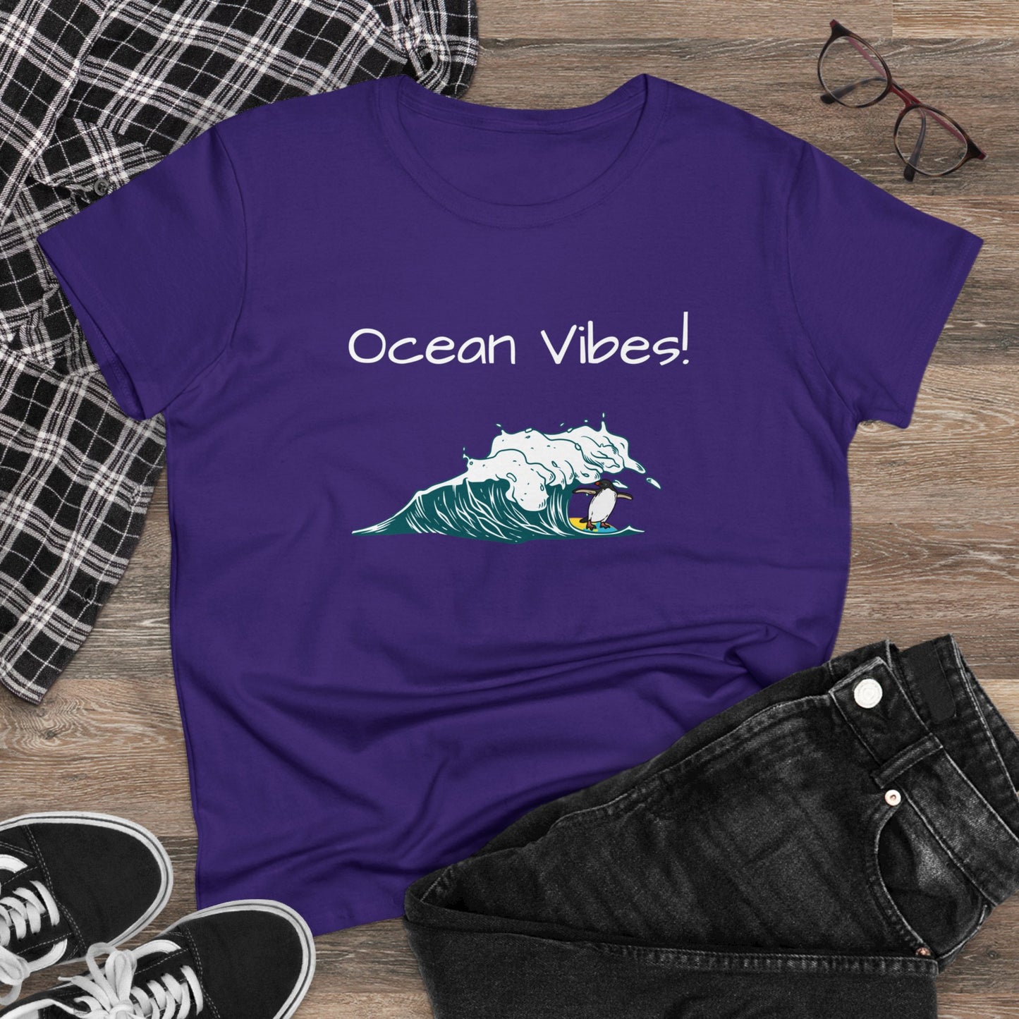 Ocean Vibes! Women's Midweight Cotton Tee