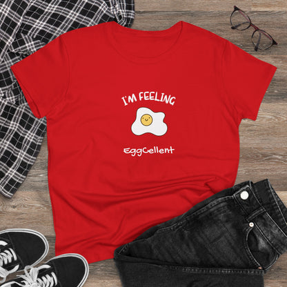 I'm Feeling EggCellent Tee – Women’s Funny Egg Graphic T-Shirt
