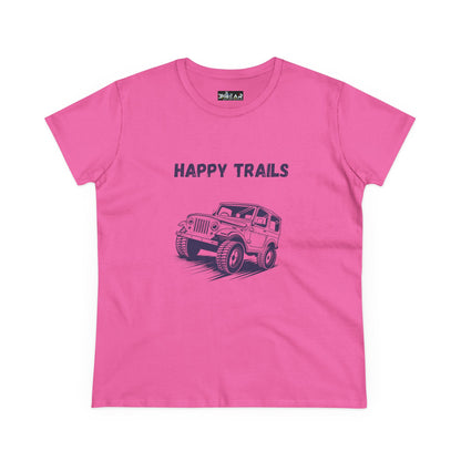 Exploring Happy Trails In a Jeep. Women's Midweight Cotton Tee