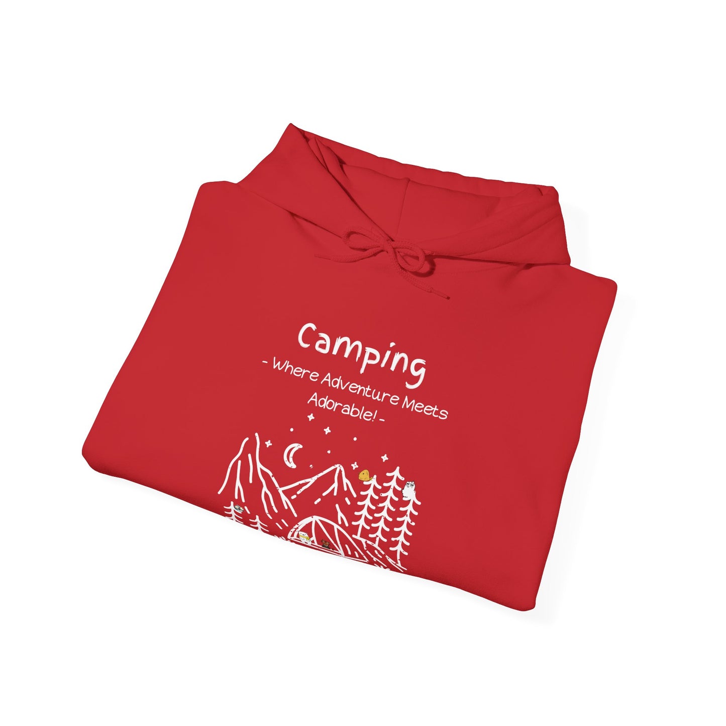 Camping. Where Adventure Meets Adorable. Unisex Hooded Sweatshirt.