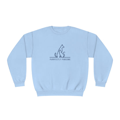 Purrfectly Pawsome Dog an Cat Silhouette. Unisex NuBlend® Crewneck Sweatshirt