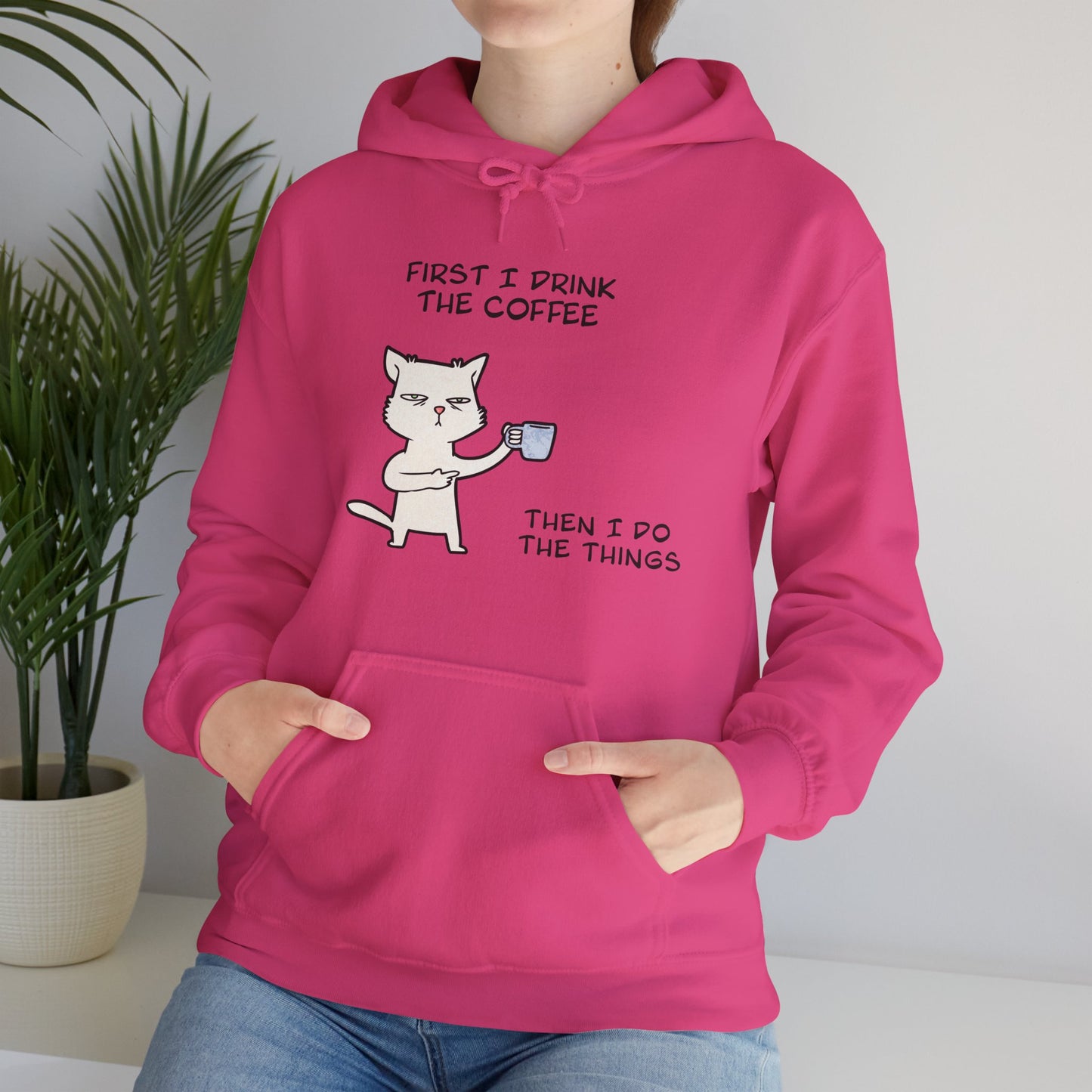 Oliver The Cat Drinking Coffee To Kick Start The Day Hoodie