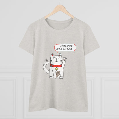 Oliver Says More Cats Is The Answer. Women's Midweight Cotton Tee